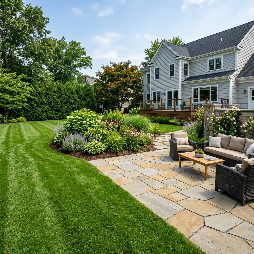 Backyard patio and lawn transformation