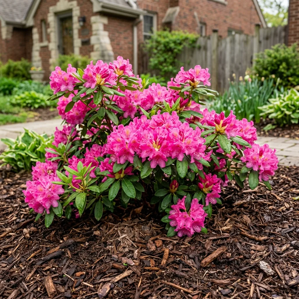 Mulch bed refresh with flowering shrubs — Winfield IL